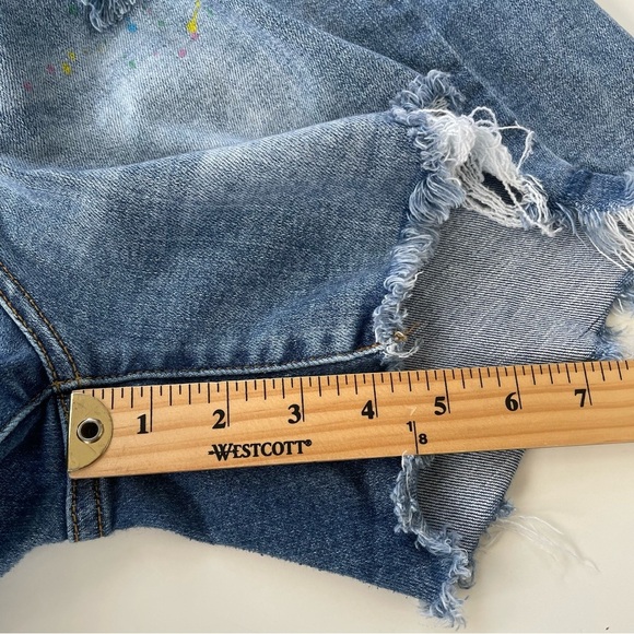 Judy Blue Women's Rainbow Paint Splash Splattered Distressed Denim Short Sz 2XL - Picture 11 of 11